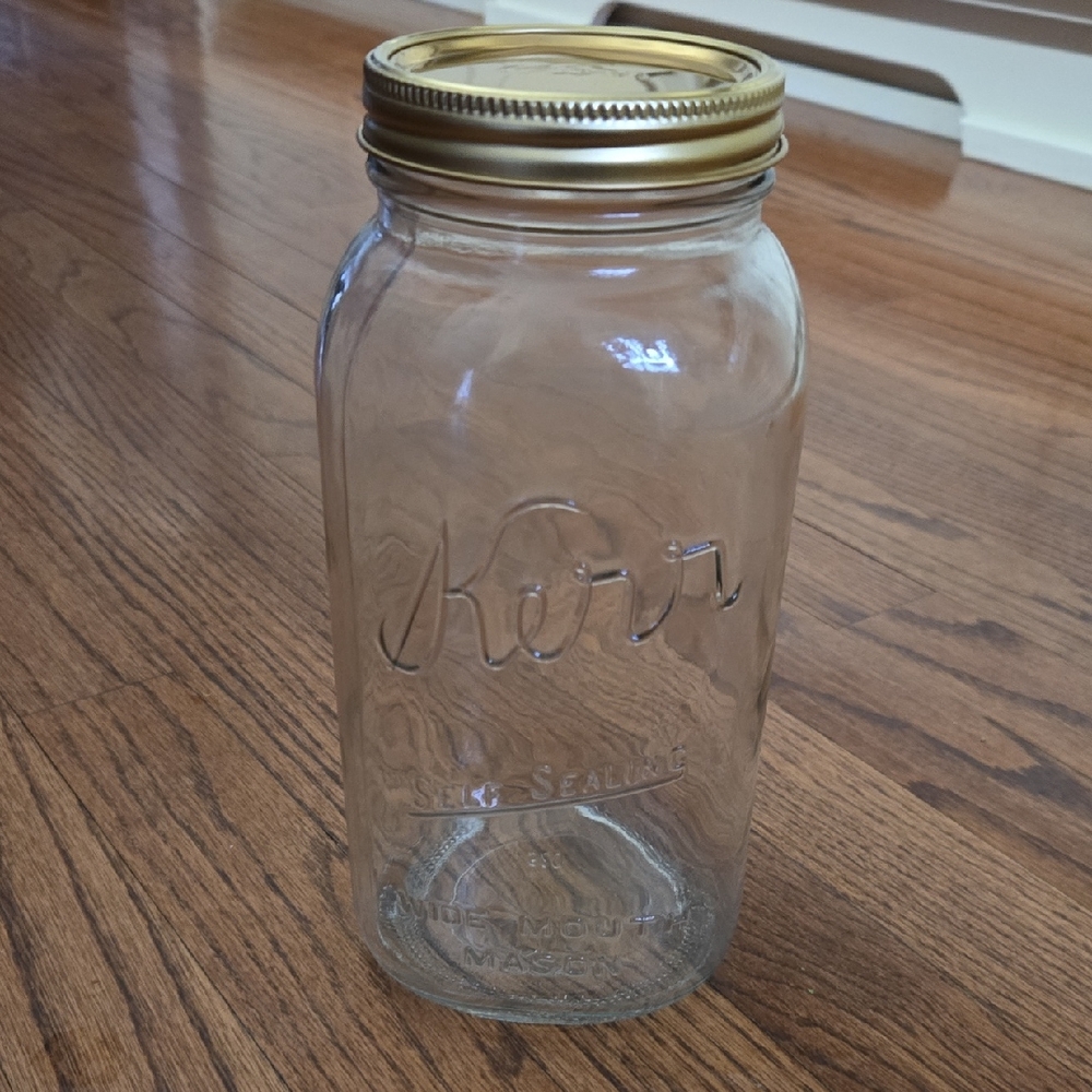 Kerr Half Gallon Glass Self Sealing Wide Mouth Mason Jar with Gold Lid